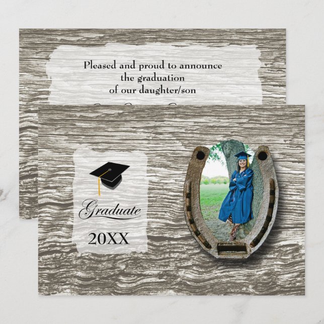 Rustic Western College Graduation Announcement  Inbjudningar (Fram/baksida)
