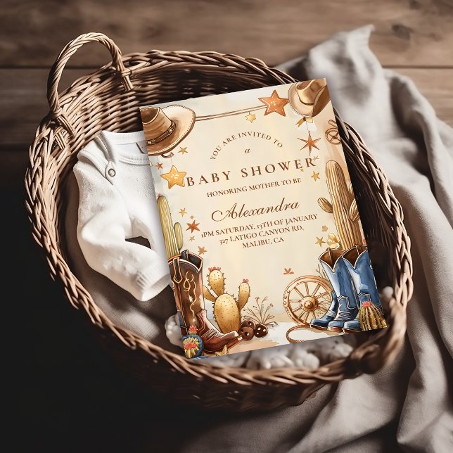 Rustic Western Cowboy Baby Shower Inbjudningar (Skapare uppladdad)