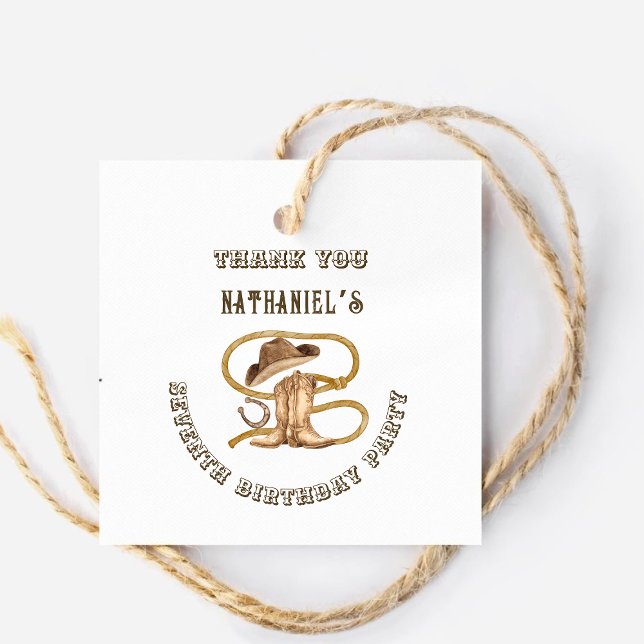 Rustic western cowboy you are wanted birthday  gåvor etiketter (Skapare uppladdad)