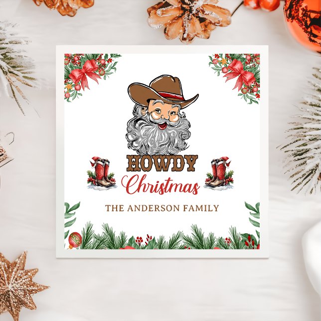 Rustic Western CowboyGod jul Napkins Pappersservett (Skapare uppladdad)