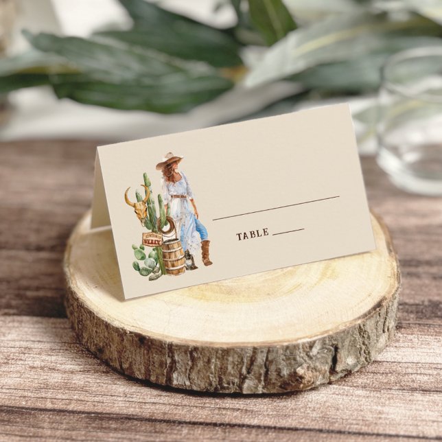 Rustic Western Cowgirl Bröllop Placeringskort (Skapare uppladdad)