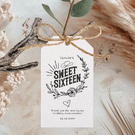 Rustic Western Cowgirl Sweet sixteen Birthday Presentetikett