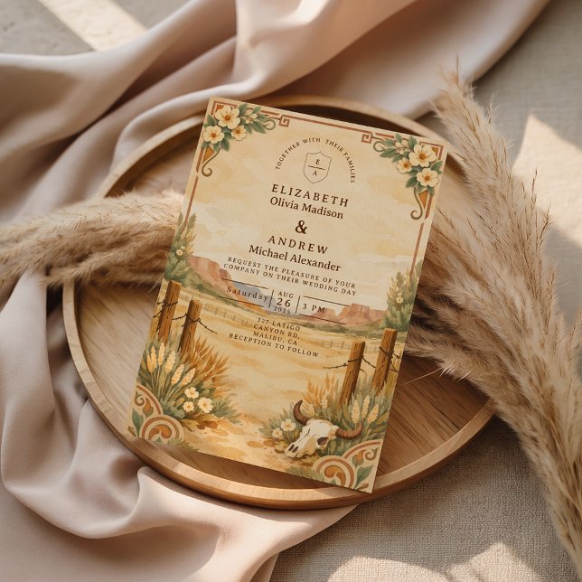 Rustic Western Desert Wedding Inbjudningar (Skapare uppladdad)