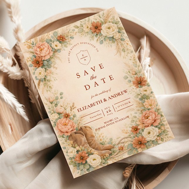 Rustic Western Floral Arch Wedding Spara Datumet (Skapare uppladdad)