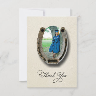 Rustic Western Graduation Thank You card Tack Kort