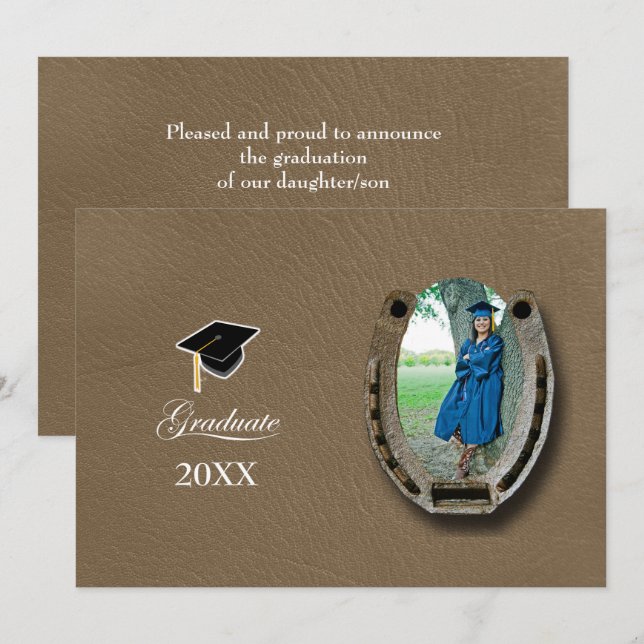 Rustic Western Hi-School Graduation Announcement  Inbjudningar (Fram/baksida)