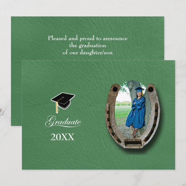Rustic Western Hi-School Graduation Announcement  Inbjudningar (Fram/baksida)