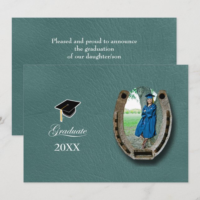 Rustic Western Hi-School Graduation Announcement  Inbjudningar (Fram/baksida)