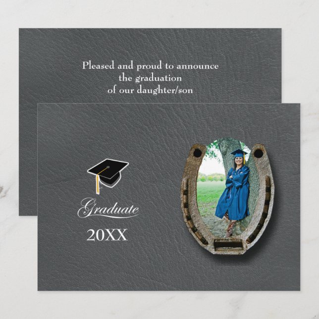 Rustic Western Hi-School Graduation Announcement  Inbjudningar (Fram/baksida)