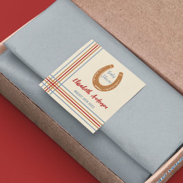 Rustic Western Horseshoe Baby Shower Fyrkantigt Klistermärke