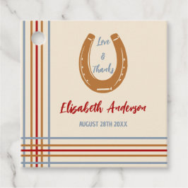 Rustic Western Horseshoe Baby Shower Gåvor Etiketter