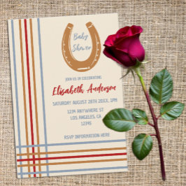 Rustic Western Horseshoe Baby Shower Inbjudningar