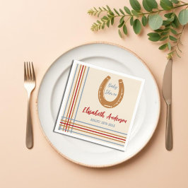 Rustic Western Horseshoe Baby Shower Pappersservett