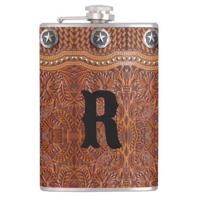 Rustic Western Land Monogram Initial Groomsman Fickplunta (Framsidan)