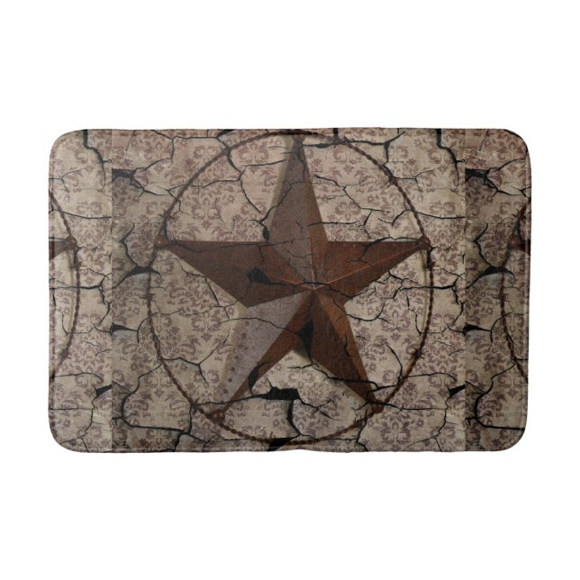 Rustic Western Land Primitive Texas Star Badrumsmatta (Framsidan)