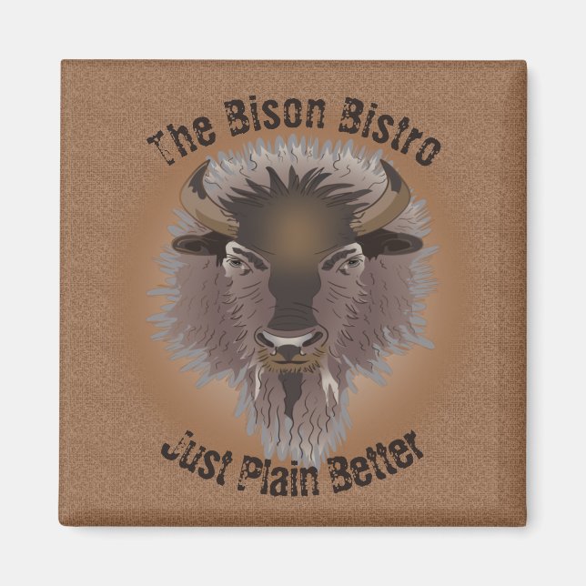 Rustic Western Plains Bison Magnet (Framsidan)