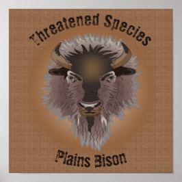 Rustic Western Plains Bison Poster