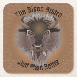 Rustic Western Plains Bison Underlägg Papper Kvadrat