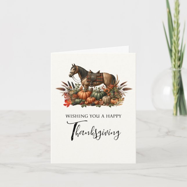 Rustic Western Pleasure Horse Thanksgiving Inbjudan (Framsida)