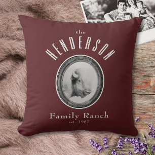 Rustic Western Ranch Buffalo Anpassningsbar Red Kudde