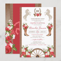 Rustic Western Ranch Red Cowgirl/Charra Quinceanos