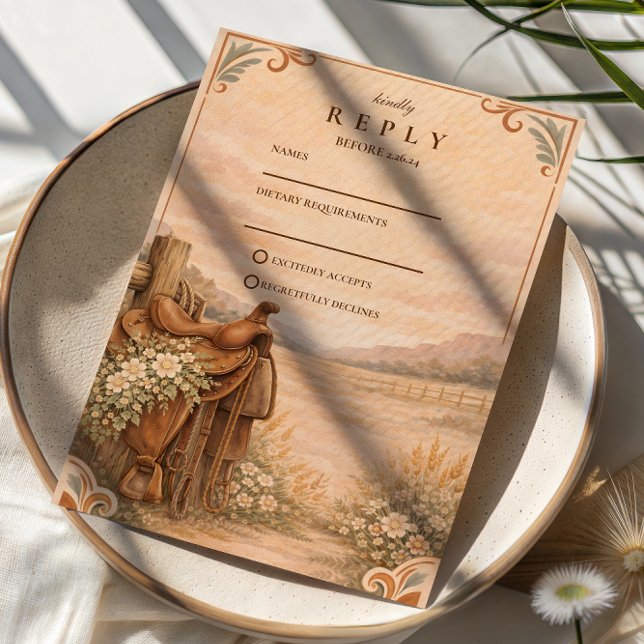 Rustic Western Ranch Wedding OSA Kort (Skapare uppladdad)