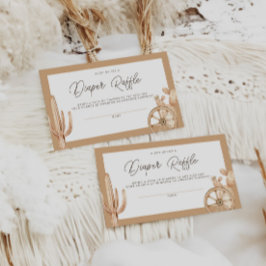 Rustic Western Rodeo Baby Shower Diaper Raffle Tilläggskort
