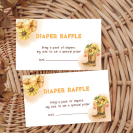 Rustic Western Rodeo Baby Shower Diaper Raffle Tilläggskort
