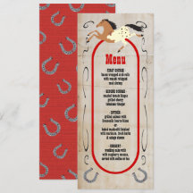 Rustic western rodeo Bröllop Menu