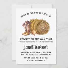 Rustic Western Rodeo Cowboy Baby Shower-inbjudan Inbjudningar