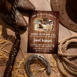 Rustic Western Rodeo Cowboy Baby Shower Inbjudningar