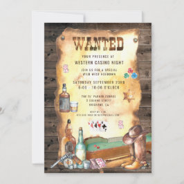 Rustic Western Rodeo Cowboy Casino Inbjudningar