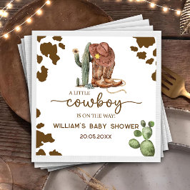 Rustic Western Rodeo Little Cowboy Baby Shower Pappersservett