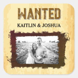 Rustic Westerna Bröllop 🤠 VILKT FOTO Fyrkantigt Klistermärke