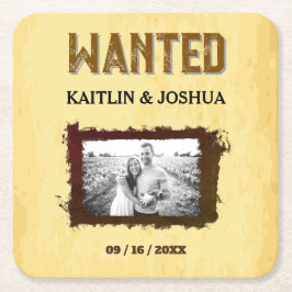 Rustic Westerna Bröllop 🤠 VILKT FOTO Underlägg Papper Kvadrat