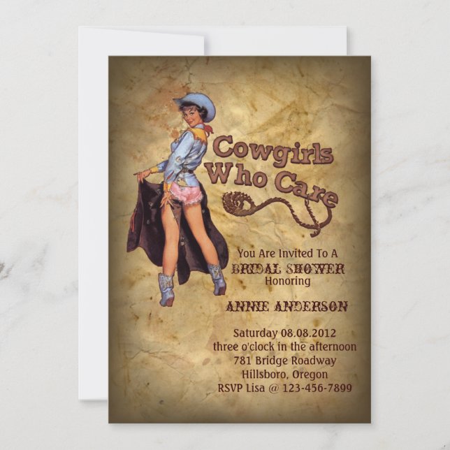 Rustic westerna land cowboybakterie inbjudningar (Framsida)