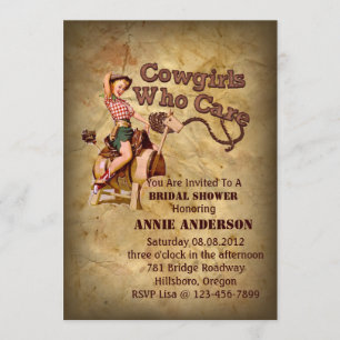 Rustic westerna land cowboybakterie inbjudningar