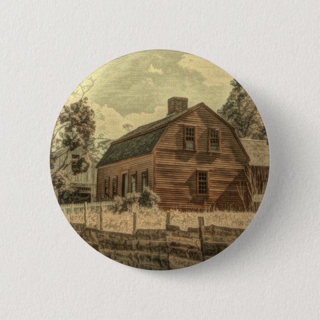 Rustic Westerna Land Farmhouse Chic Red Barn Knapp (Framsida)