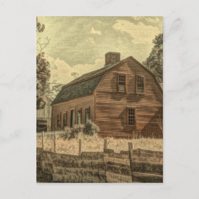 Rustic Westerna Land Farmhouse Chic Red Barn Vykort (Framsida)