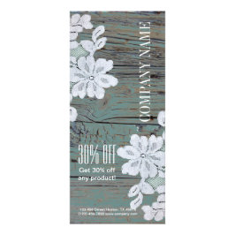 Rustic Westerna Land White Snöre Teal Barn Wood Reklamkort