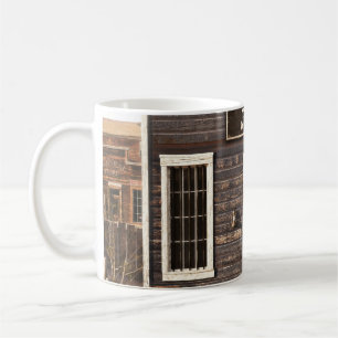 Rustic westerna stadsfängelse.. 3d. Del av en väst Kaffemugg