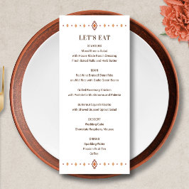 Rustic Westernare Bröllop Menu Program