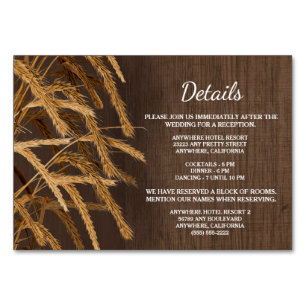 Rustic Wheat Bröllopsningskort Bordsnummer