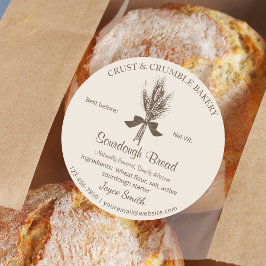 Rustic Wheat Sourdough Bread baking Runt Klistermärke