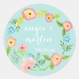Rustic Whimsical Chic Hipster Blommigt Möhippa Runt Klistermärke