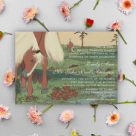 Rustic Whimsical Horse Bröllop Inbjudningar