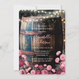 Rustic Whiskey Barrel Bachelorette Party Inbjudningar
