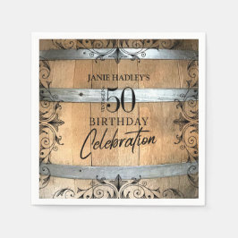 Rustic Whiskey Barrel Birthday Papper Pappersservett