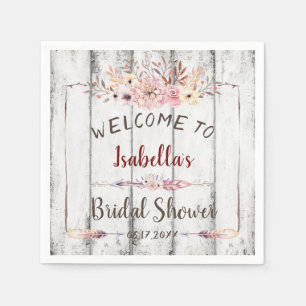 Rustic White Barn Boho Blommigt, sommartid, Möhipp Pappersservett