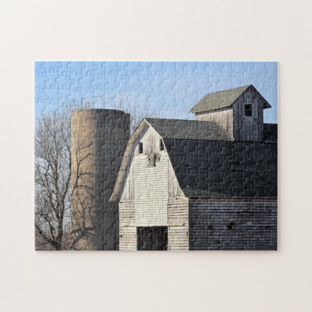 Rustic White Barn Pussel (Horisontell)